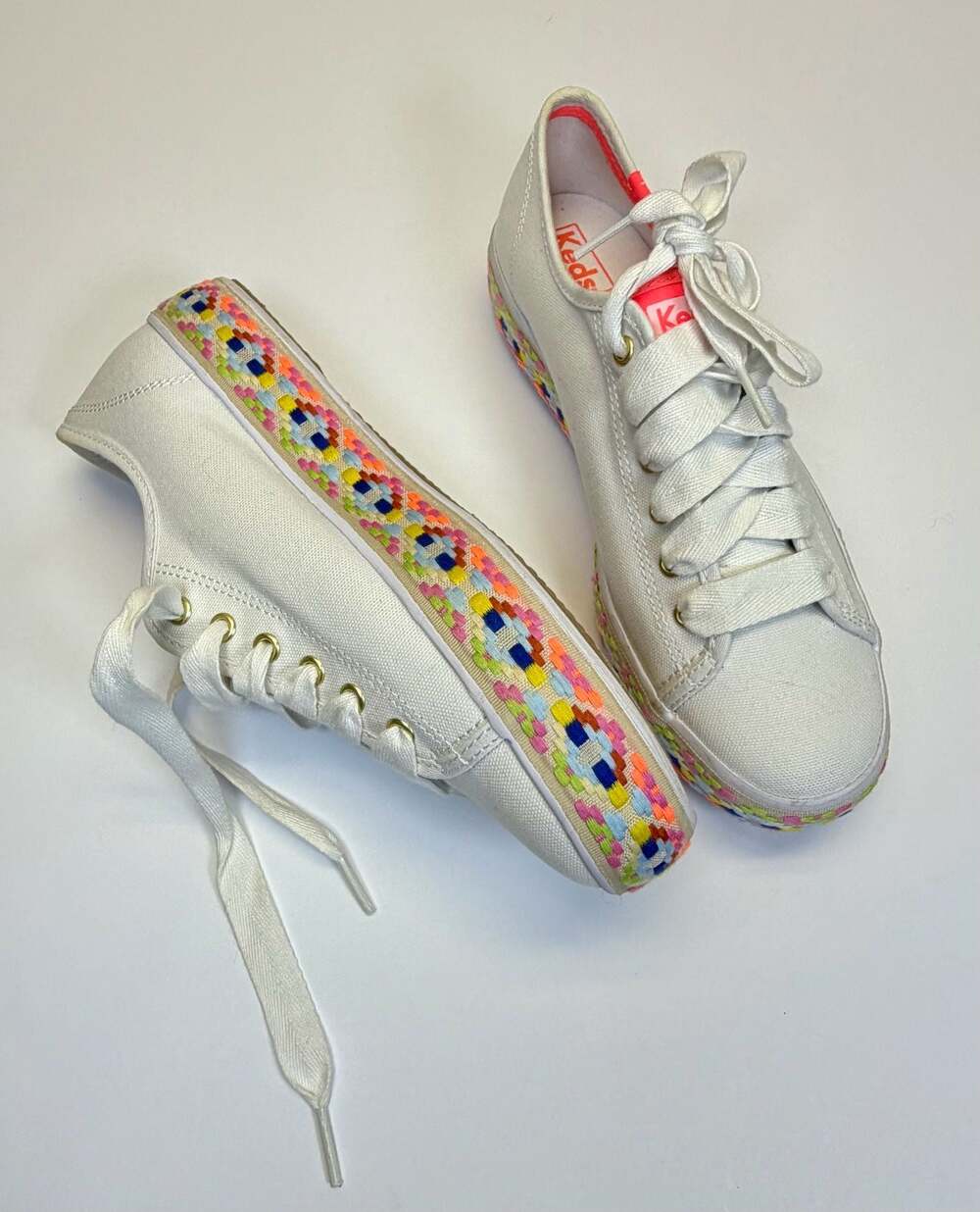 Keds Triple Kick Embroidered Foxing Platform Sneakers Women's Size 7.5 - Picture 14 of 16